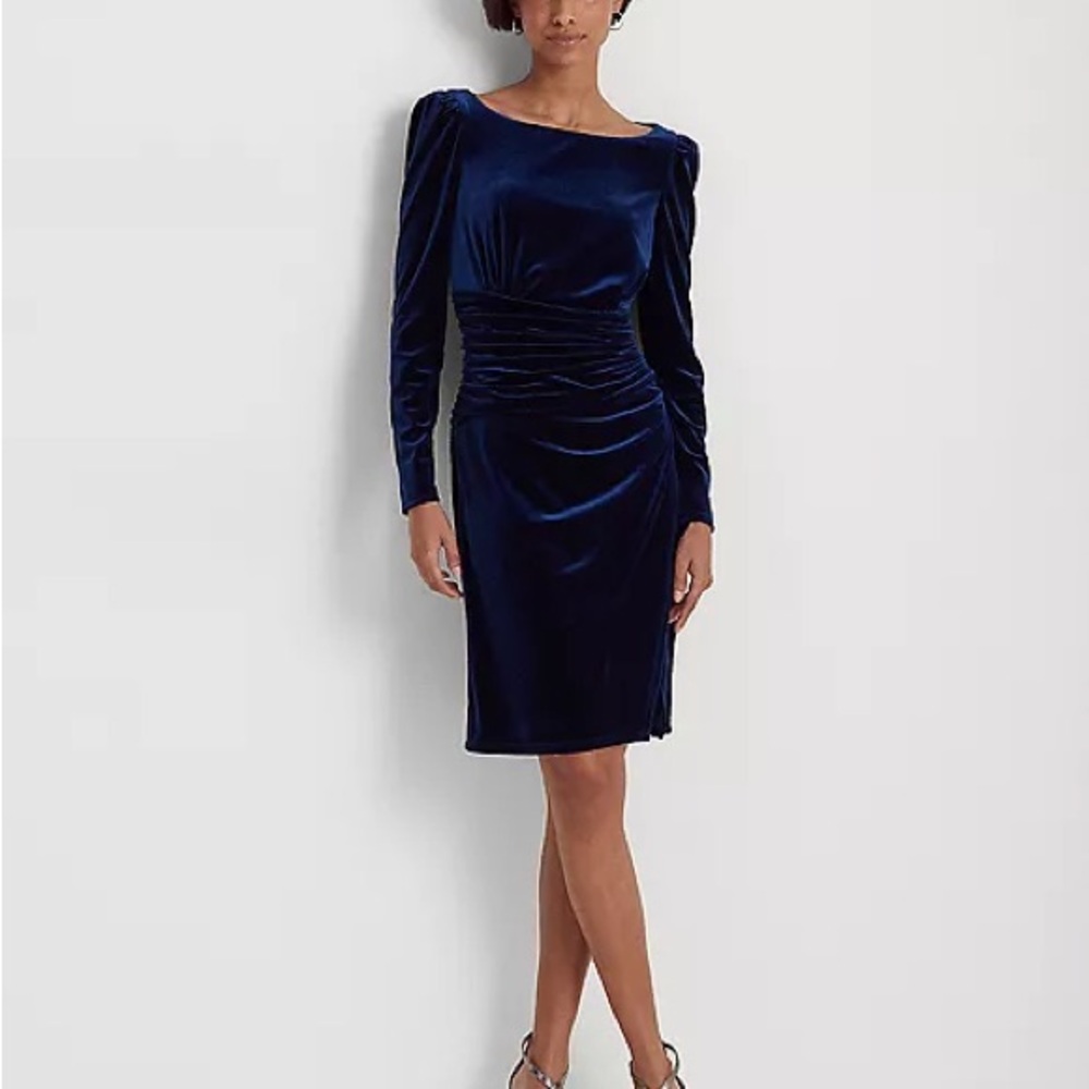 Lauren Ralph Lauren Navy Long Sleeve Dress